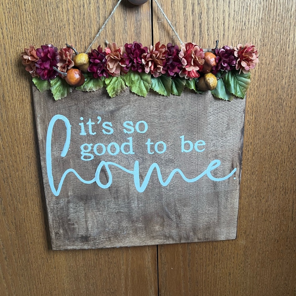 Rustic Stained Wood Home Art Sign